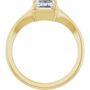 14K Yellow Gold 7.5x5.5 mm Emerald Ring Mounting – image 3