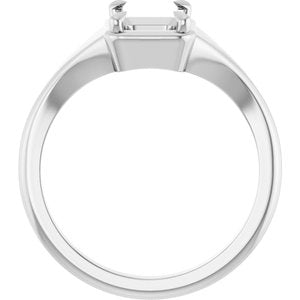 10K White Gold 7.5x5.5 mm Emerald Ring Mounting – image 4