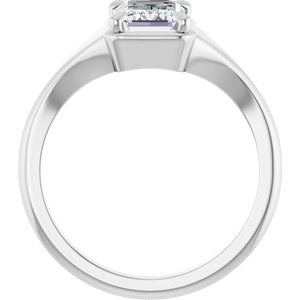 18K White Gold 7.5x5.5 mm Emerald Ring Mounting – image 3