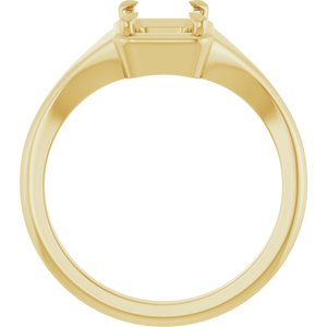 10K Yellow Gold 7.5x5.5 mm Emerald Ring Mounting – image 4