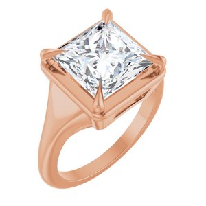 18K Rose Gold 9x9 mm Square Ring Mounting