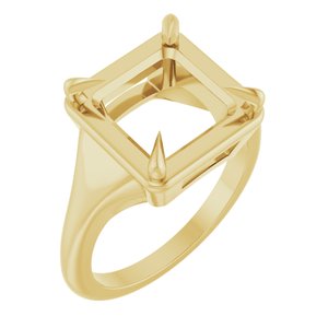 14K Yellow Gold 9x9 mm Square Ring Mounting – image 2