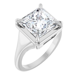 14K X1 White Gold 9x9 mm Square Ring Mounting