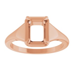 10K Rose Gold 7.5x5.5 mm Emerald Ring Mounting – image 6
