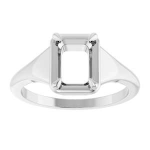 Platinum 7.5x5.5 mm Emerald Ring Mounting – image 6