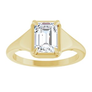 10K Yellow Gold 7.5x5.5 mm Emerald Ring Mounting – image 5