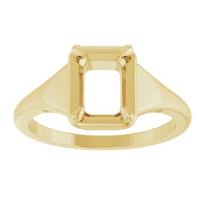 10K Yellow Gold 7.5x5.5 mm Emerald Ring Mounting – image 6