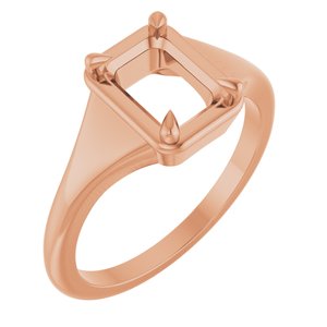 14K Rose Gold 7.5x5.5 mm Emerald Ring Mounting – image 2