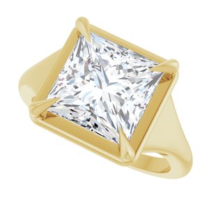 18K Yellow Gold 9x9 mm Square Ring Mounting – image 8