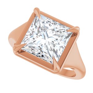 18K Rose Gold 9x9 mm Square Ring Mounting – image 8