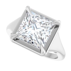 14K X1 White Gold 9x9 mm Square Ring Mounting – image 8