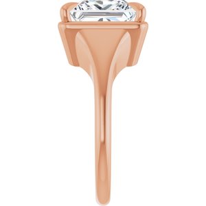 14K Rose Gold 9x9 mm Square Ring Mounting – image 7