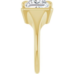 14K Yellow Gold 9x9 mm Square Ring Mounting – image 7
