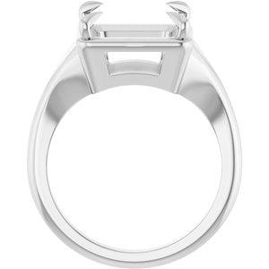14K X1 White Gold 9x9 mm Square Ring Mounting – image 4