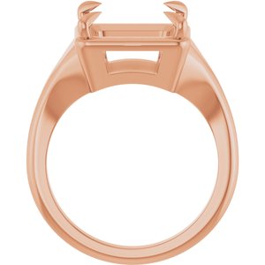 14K Rose Gold 9x9 mm Square Ring Mounting – image 4