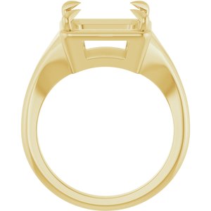 18K Yellow Gold 9x9 mm Square Ring Mounting – image 4