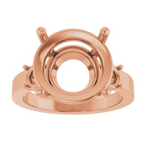 10K Rose Gold 13 mm Round Ring Mounting – image 6