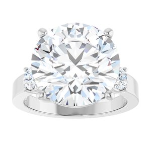 14K White Gold 13 mm Round Ring Mounting – image 5