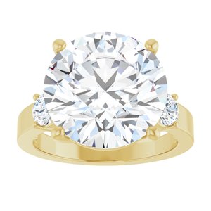 10K Yellow Gold 13 mm Round Ring Mounting – image 5