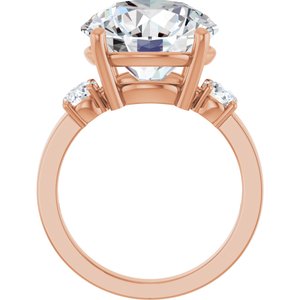 10K Rose Gold 13 mm Round Ring Mounting – image 3