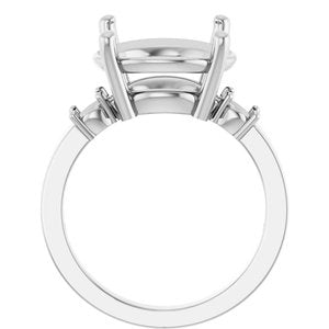 14K White Gold 13 mm Round Ring Mounting – image 4