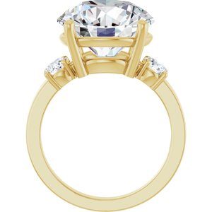 18K Yellow Gold 13 mm Round Ring Mounting – image 3