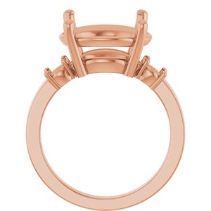 18K Rose Gold 13 mm Round Ring Mounting – image 4