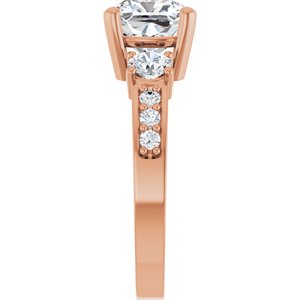 14K Rose Gold 7.5x7.5 mm Cushion Ring Mounting – image 7