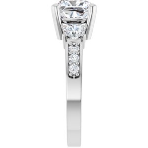 10K White Gold 7.5x7.5 mm Cushion Ring Mounting – image 7
