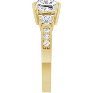 10K Yellow Gold 7.5x7.5 mm Cushion Ring Mounting – image 7