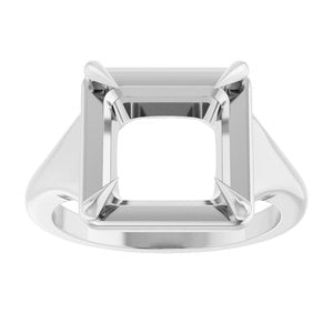18K White Gold 9x9 mm Square Ring Mounting – image 6