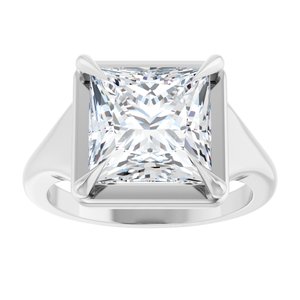 18K White Gold 9x9 mm Square Ring Mounting – image 5