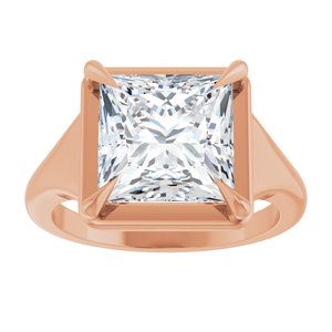 14K Rose Gold 9x9 mm Square Ring Mounting – image 5