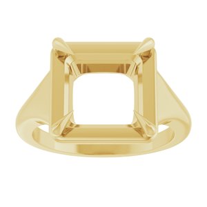 10K Yellow Gold 9x9 mm Square Ring Mounting – image 6