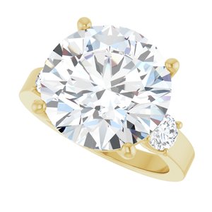 18K Yellow Gold 13 mm Round Ring Mounting – image 8