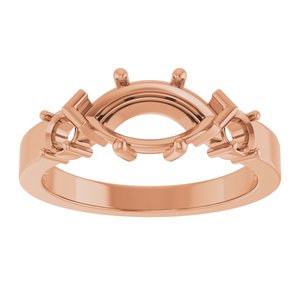 10K Rose Gold 10.5x5.5 mm Marquise Ring Mounting – image 6