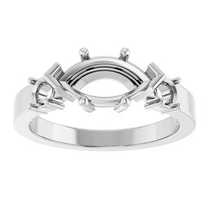 10K White Gold 10.5x5.5 mm Marquise Ring Mounting – image 6