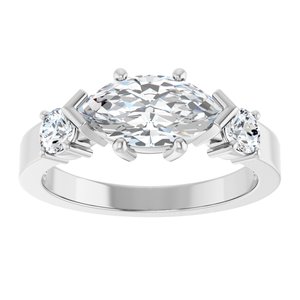 Platinum 10.5x5.5 mm Marquise Ring Mounting – image 5