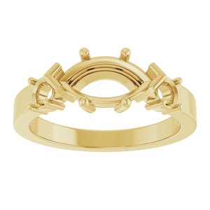14K Yellow Gold 10.5x5.5 mm Marquise Ring Mounting – image 6