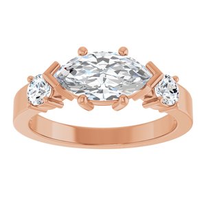 14K Rose Gold 10.5x5.5 mm Marquise Ring Mounting – image 5