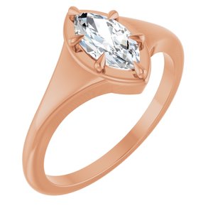 18K Rose Gold 8.5x4.5 mm Marquise Ring Mounting
