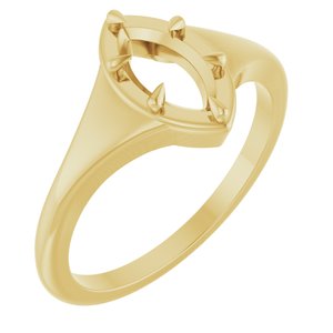 18K Yellow Gold 8.5x4.5 mm Marquise Ring Mounting – image 2