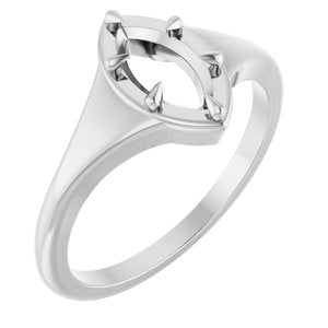 Sterling Silver 8.5x4.5 mm Marquise Ring Mounting – image 2