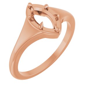 18K Rose Gold 8.5x4.5 mm Marquise Ring Mounting – image 2