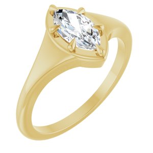 18K Yellow Gold 8.5x4.5 mm Marquise Ring Mounting