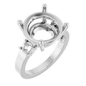 18K White Gold 13 mm Round Ring Mounting – image 2