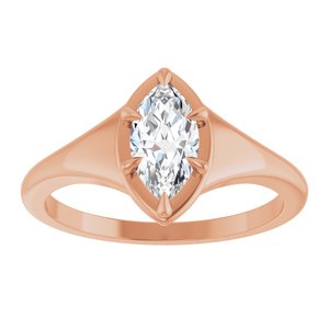 18K Rose Gold 8.5x4.5 mm Marquise Ring Mounting – image 5