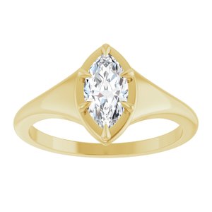 10K Yellow Gold 8.5x4.5 mm Marquise Ring Mounting – image 5