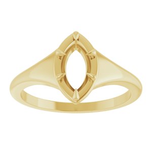 14K Yellow Gold 8.5x4.5 mm Marquise Ring Mounting – image 6