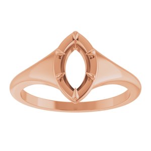 18K Rose Gold 8.5x4.5 mm Marquise Ring Mounting – image 6